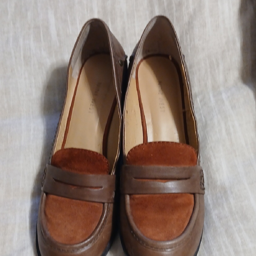 Nine West Brown Leather Loafers Classic Flats
